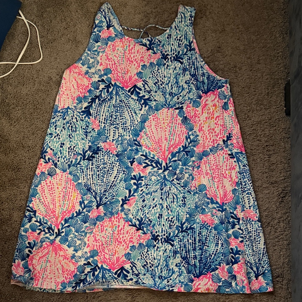 Lilly Pulitzer Asymmetrical Dress in Pink and Blue